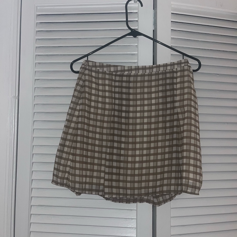 Lelis Brown Checkered Women's Skirt